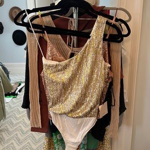 Superdown Sequin Bodysuit